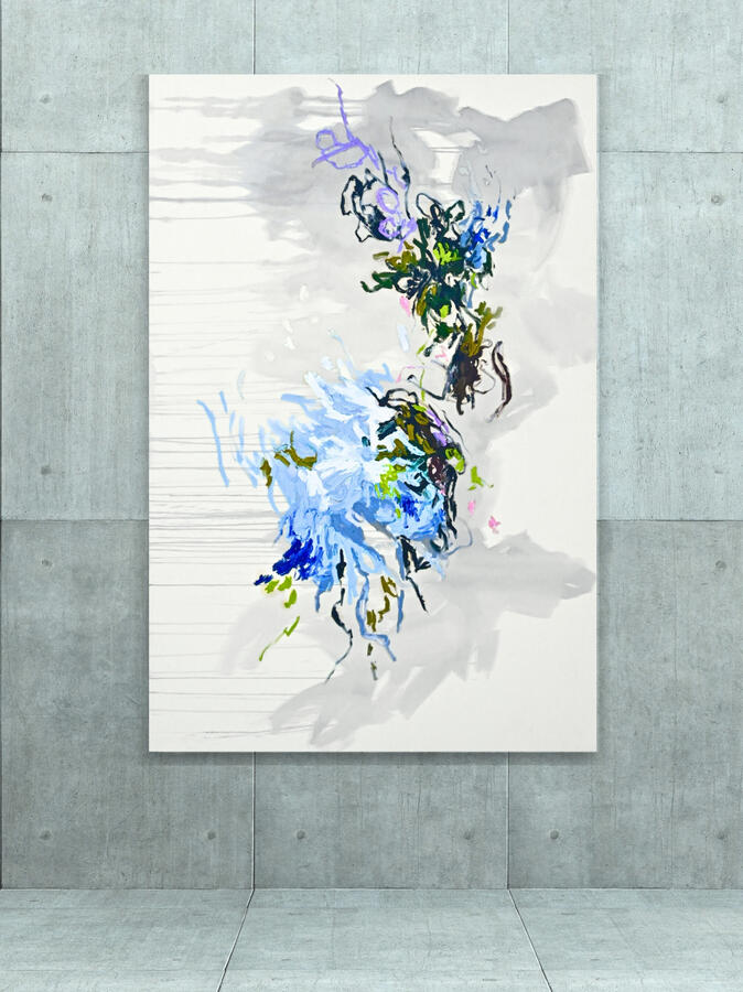 UntitledOutside of Gravity, 2025, 68&quot;x45&quot; (oil and acrylic on canvas)