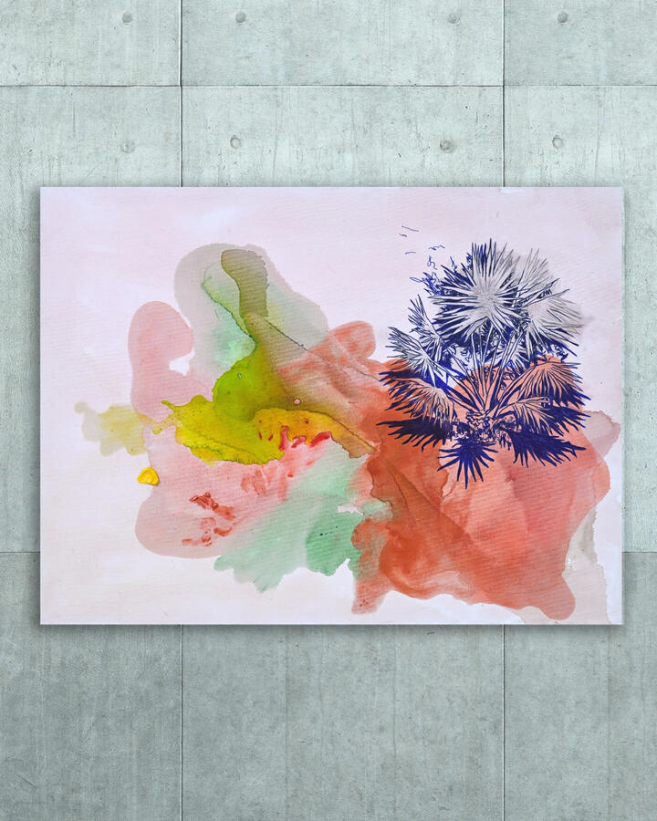 The Glow of a Forest&#39;s Eternal Heart, 2024 36&quot;x48&quot; (Acrylic, marker and pencil on canvas)