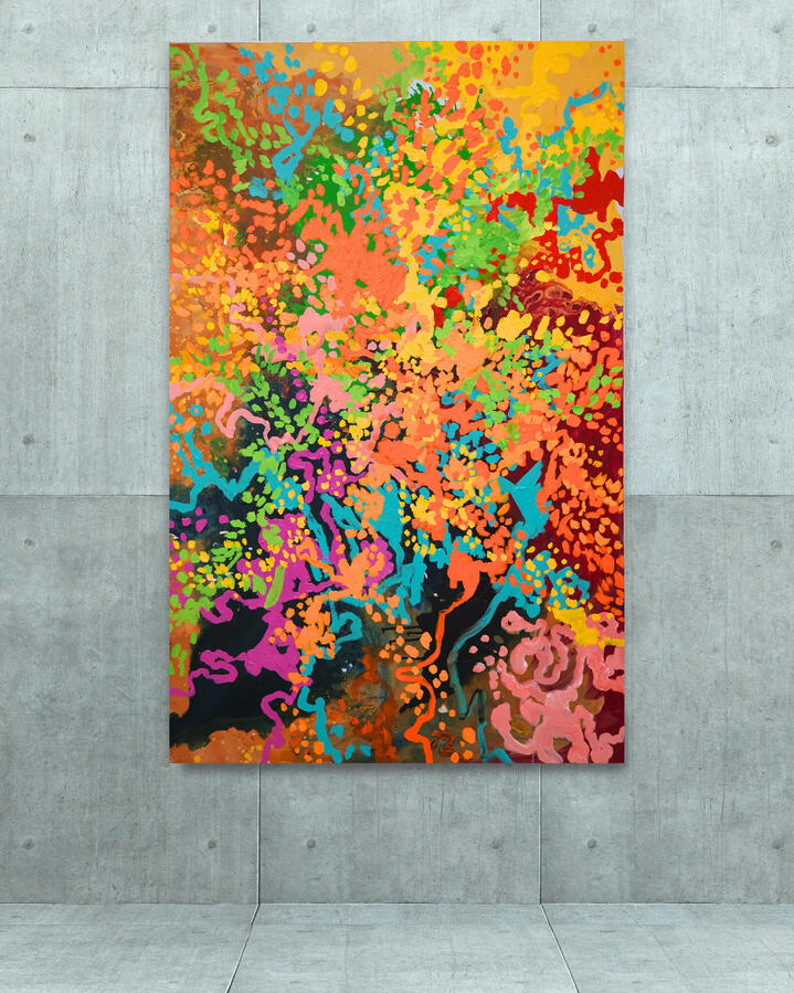 Gezellig, 2022, 59&quot;x38&quot; (Acrylic on canvas)