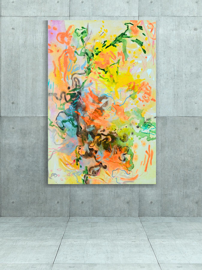 He Left His Heart in the Footprints of a Distant Beach, 2024, 60&quot;x39&quot; (Acrylic on canvas)