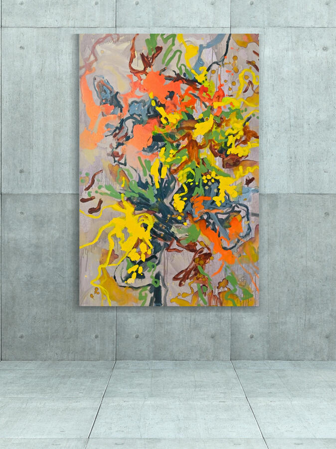 She Wove Stories from the Threads of Summer Rain, 2025, 60&quot;x39&quot; (Acrylic on canvas)