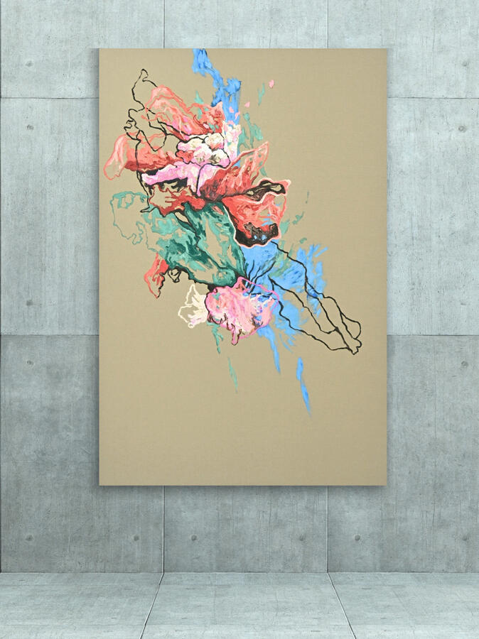 I Saw Shapes Hiding Inside the Wind, 2025, 68&quot;x45&quot; (oil on canvas)