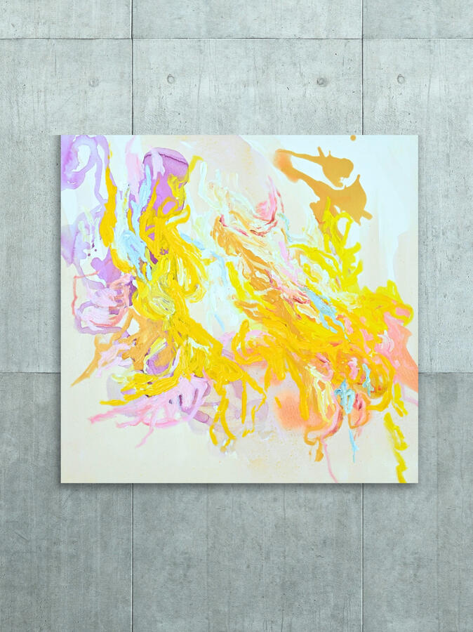 Light Leaking Through the Canopy, 2025, 39&quot;x39&quot; (Acrylic on canvas)