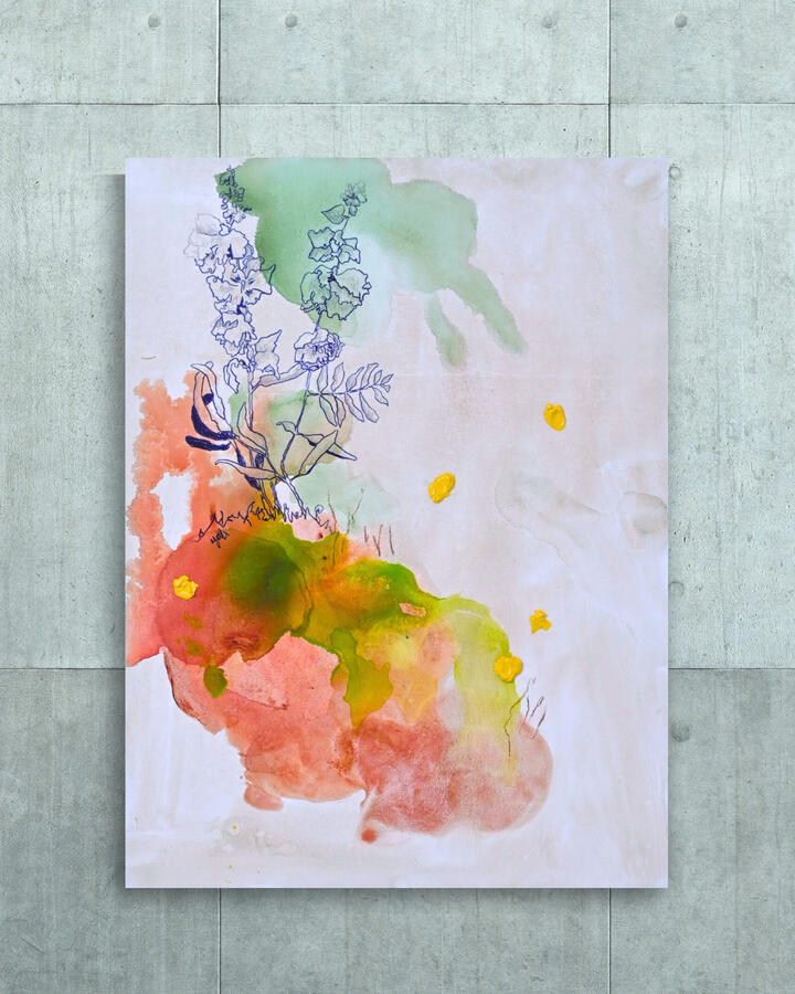 Where Nature Knows Me, 2024 48&quot;x36&quot; (Acrylic, marker and oil pastel on canvas)