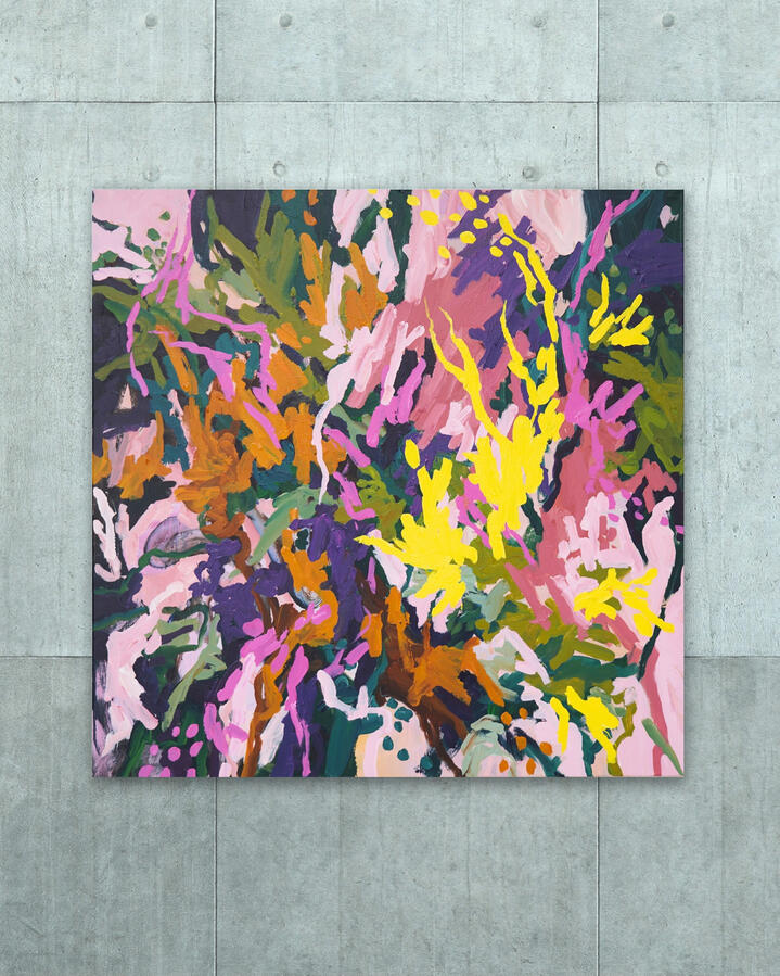 Woolgathering, 2023, 39&quot;x39&quot; (Acrylic on canvas)