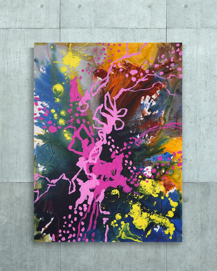 Metanoia, 2023 48&quot;x36&quot; (Acrylic and oil pastel on canvas)